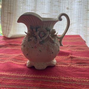 Floral Embossed Ceramic Pitcher